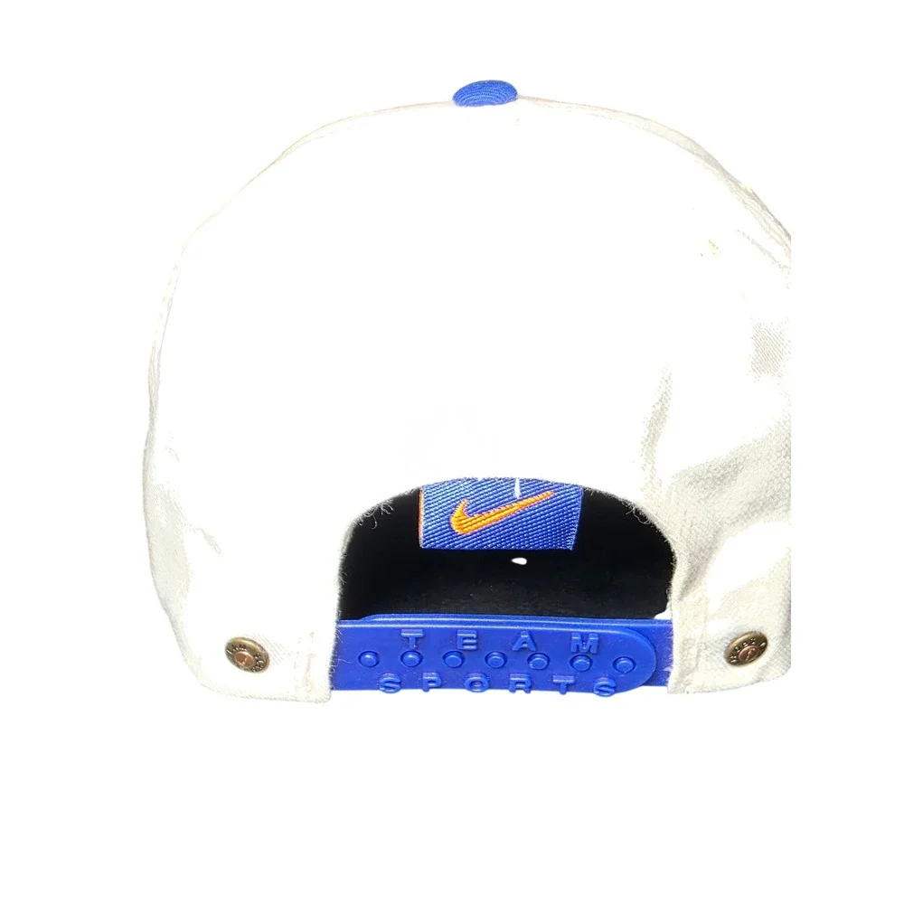 Vintage Nike Team Sports Florida Gators Snapback Hat Cream Blue 90s Football Cap